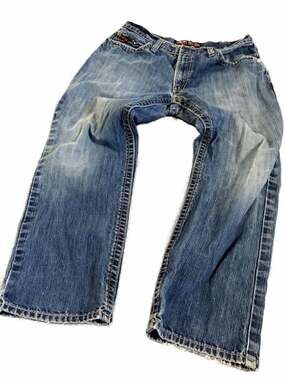 Vintage Ariat Work M4 FR Low Rise Boot Cut Distressed Jeans 36x30